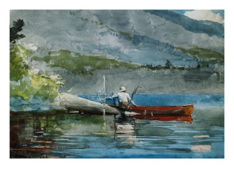 The Red Canoe By Winslow Homer